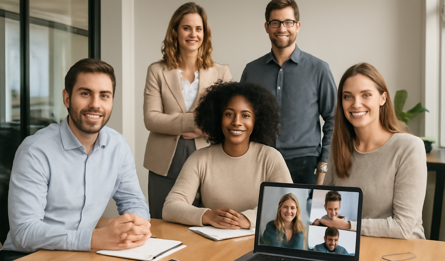 équipe partagée entre bureau et domiciles