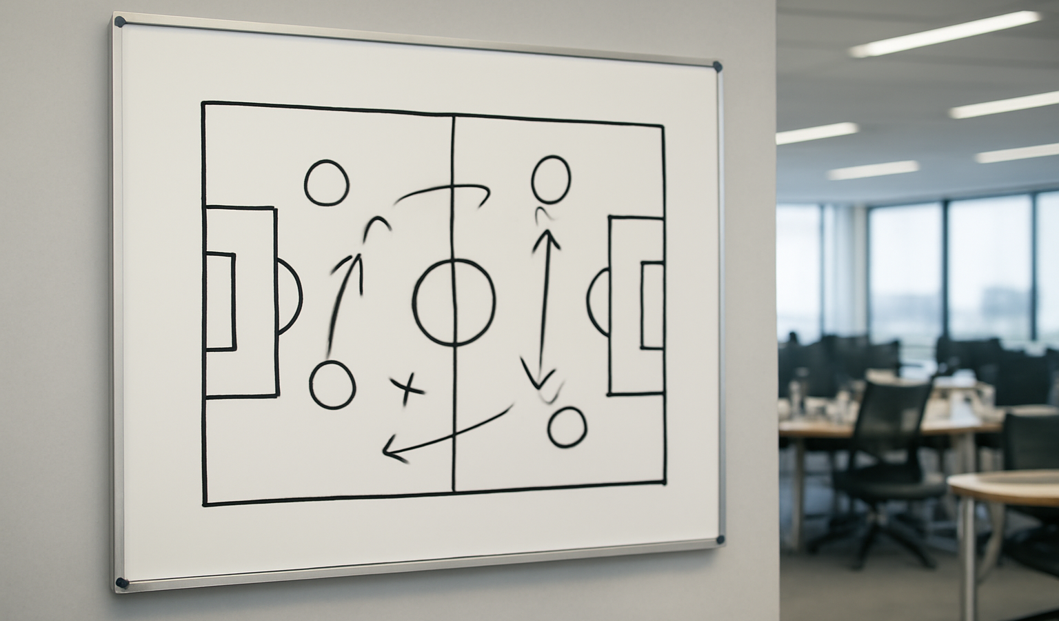 tableau de stratégie ignore au mur d'un open space