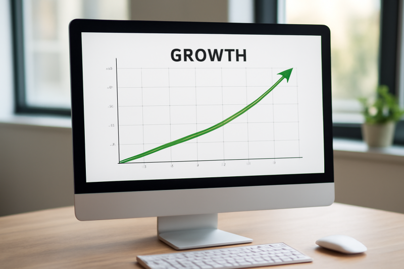 graphique de croissance sur ecran ordinateur