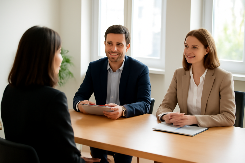 entretien de recrutement dans un bureau lumineux