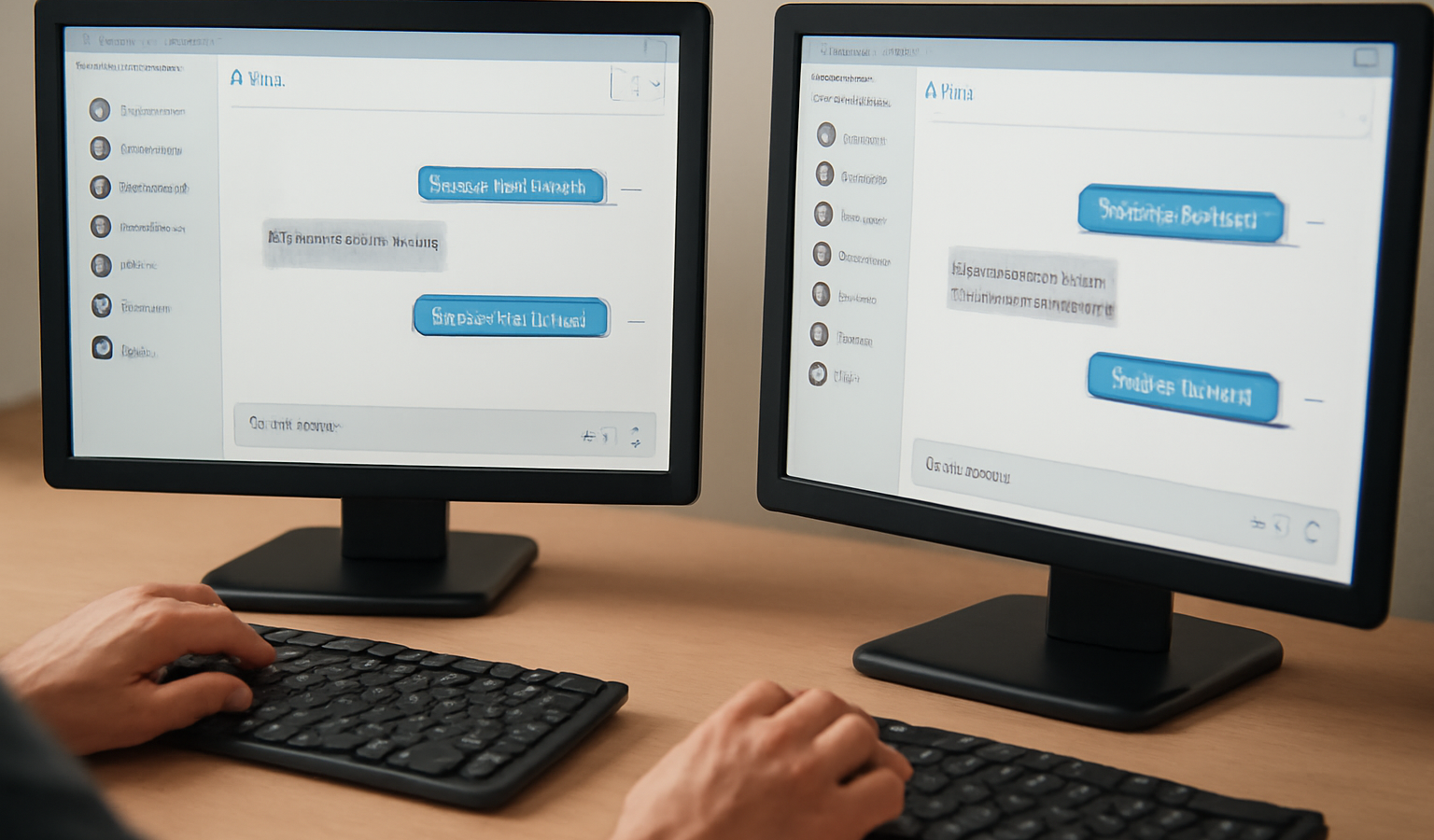 discussion instantanee sur ecrans d'ordinateur generiques