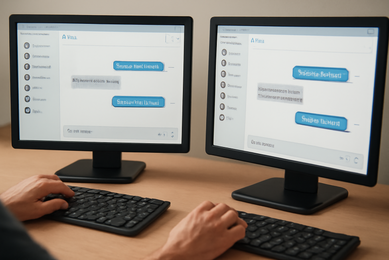 discussion instantanee sur ecrans d'ordinateur generiques