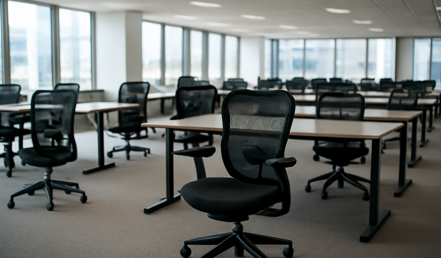 chaises vides dans open space