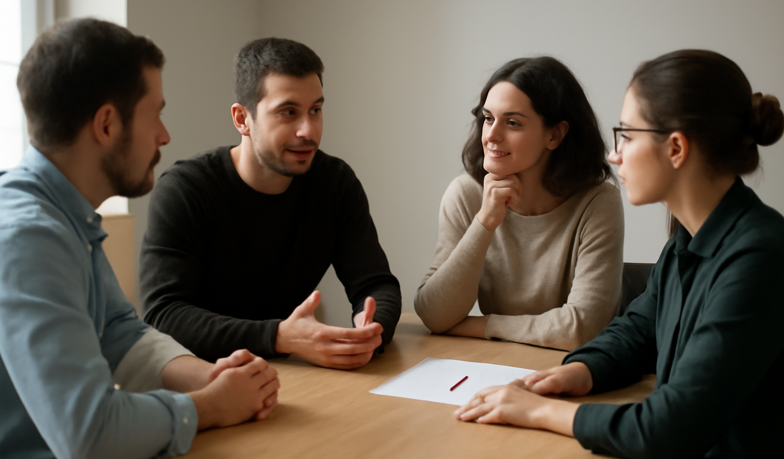 membres autour d'une table debattant