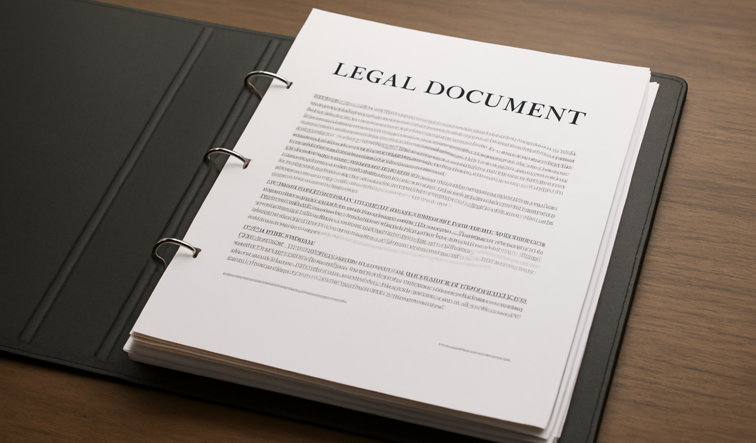 dossier légal ouvert avec documents alignés
