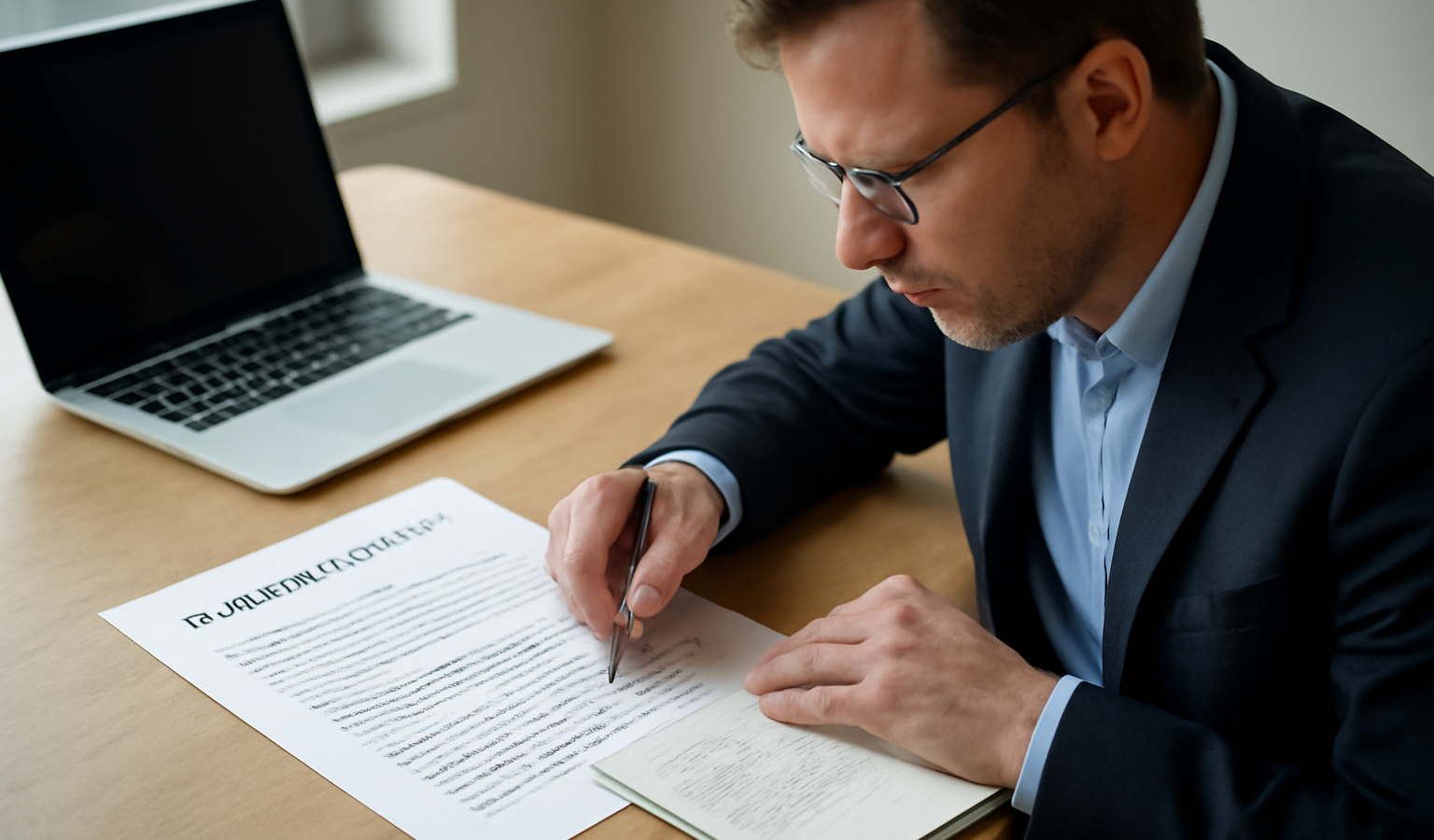 dirigeant travaillant sur business plan avec notes