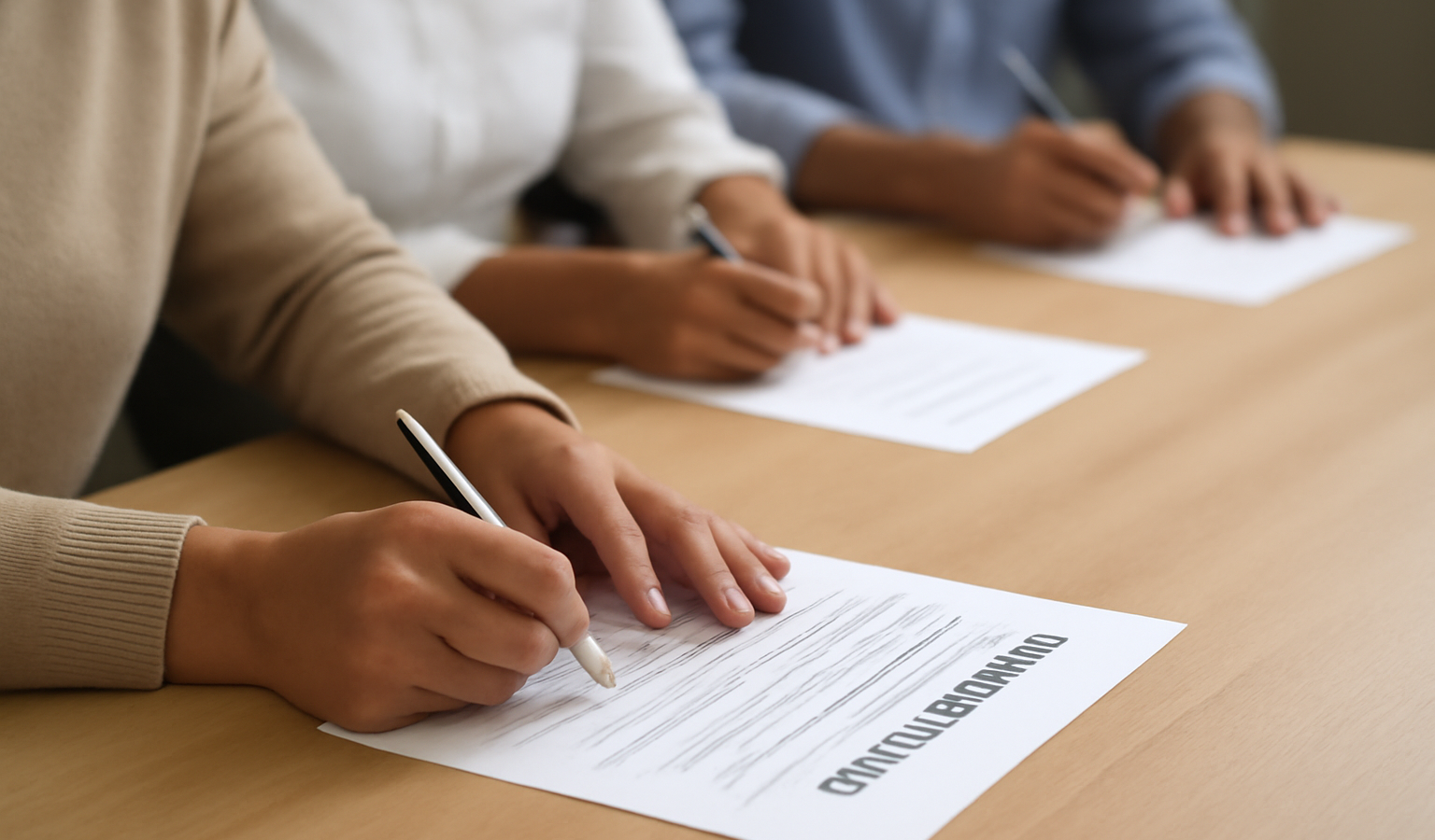 participants remplissant un questionnaire apres formation