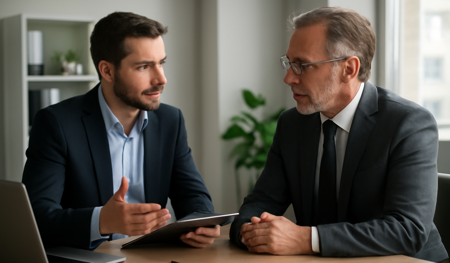 coach discutant avec dirigeant dans bureau