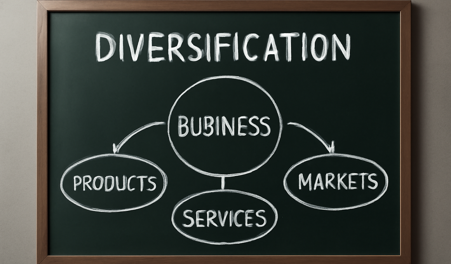 diagramme de diversification sur tableau mural
