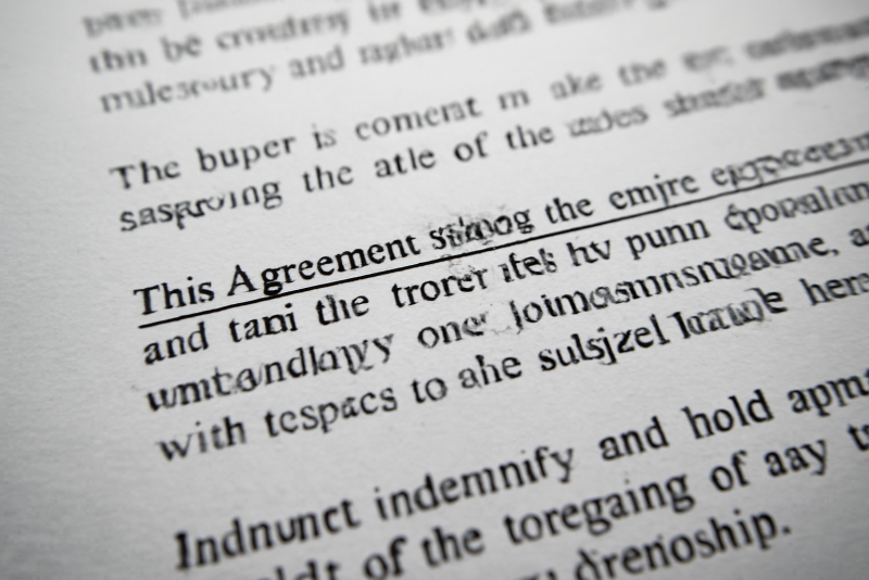 document contractuel avec paragraphe souligne