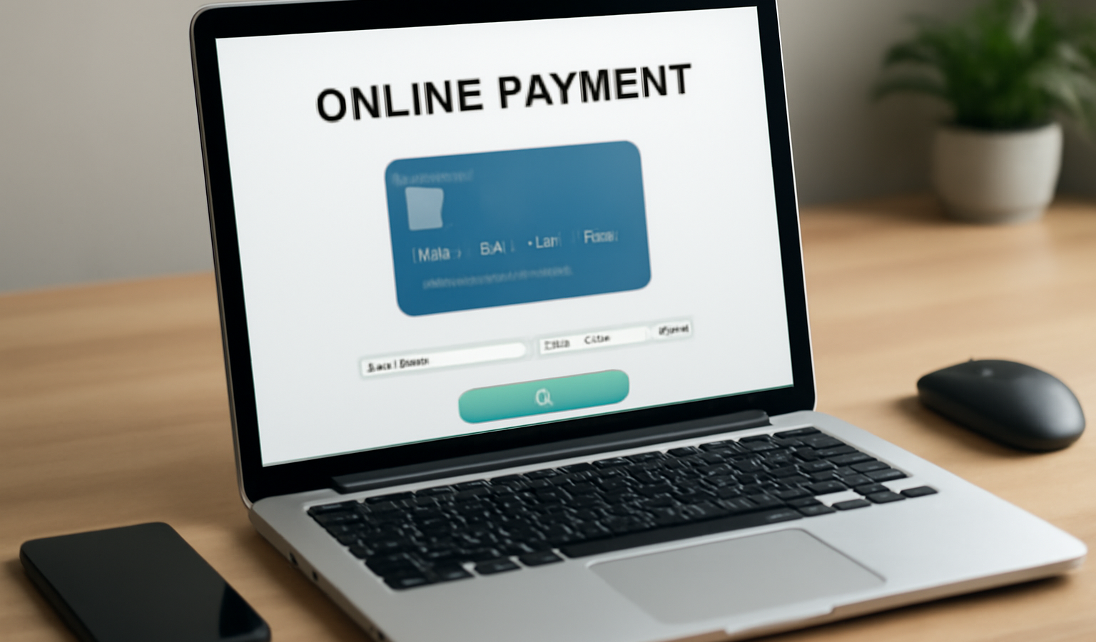 ordinateur affichant plateforme de paiement en ligne