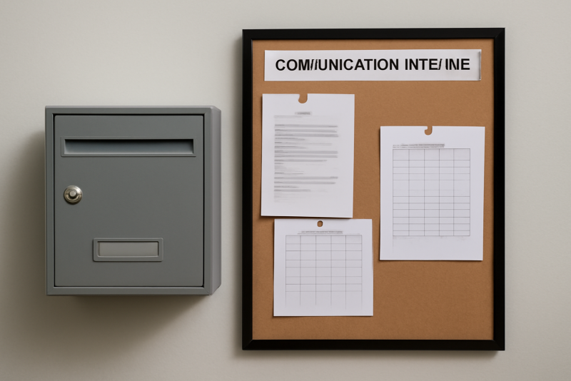 boite mail et tableau de communication interne