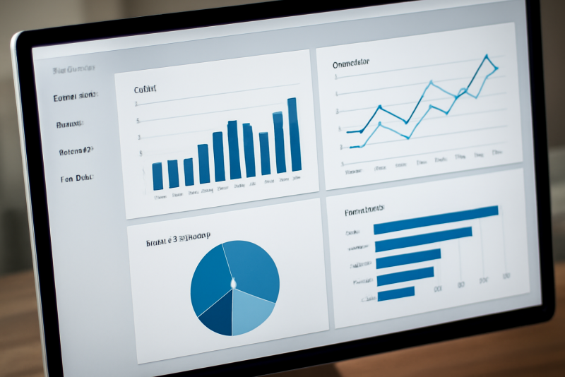logiciel d'entreprise affichant graphes generiques