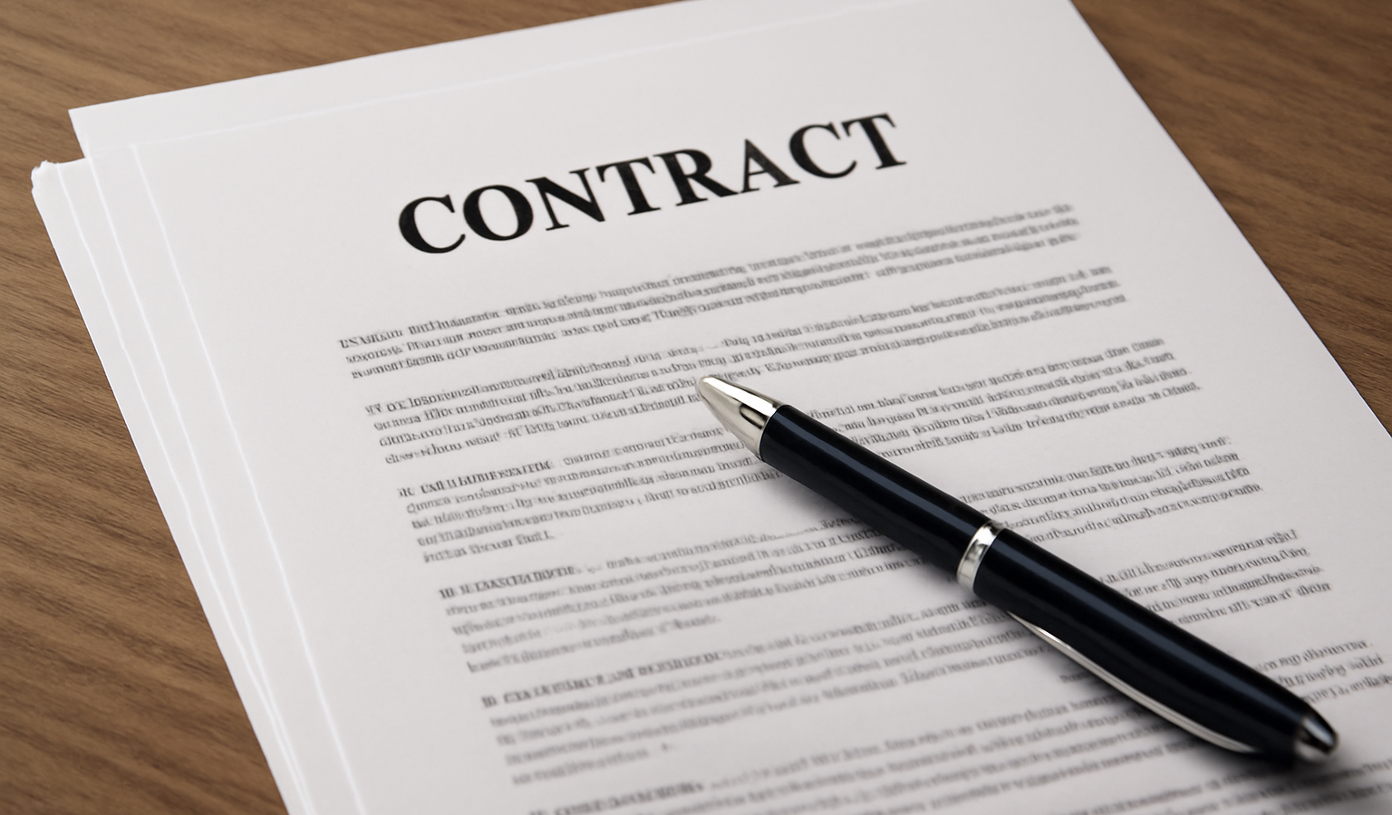 contrats et stylo posés sur table