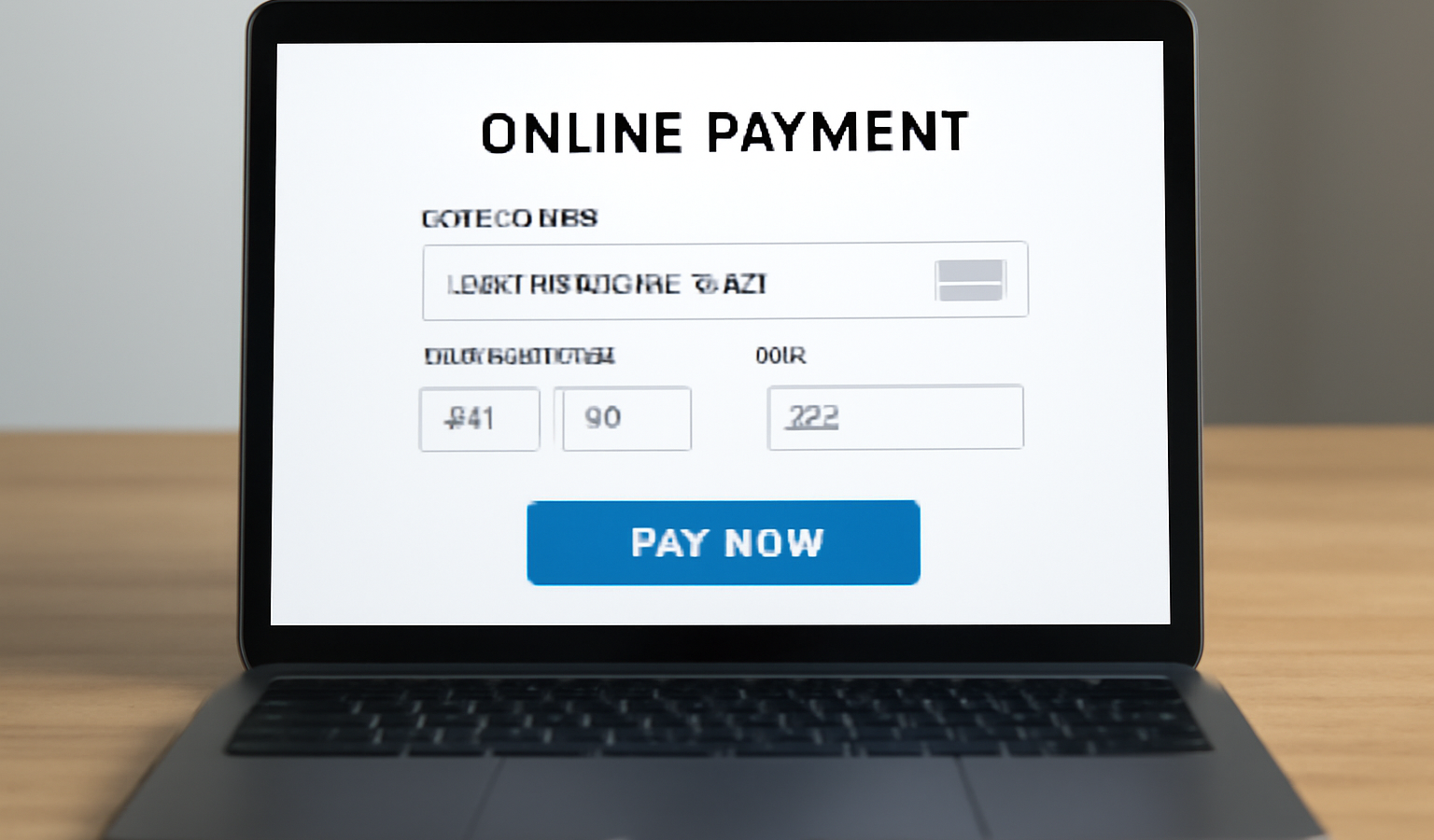 ordinateur affichant page de paiement en ligne