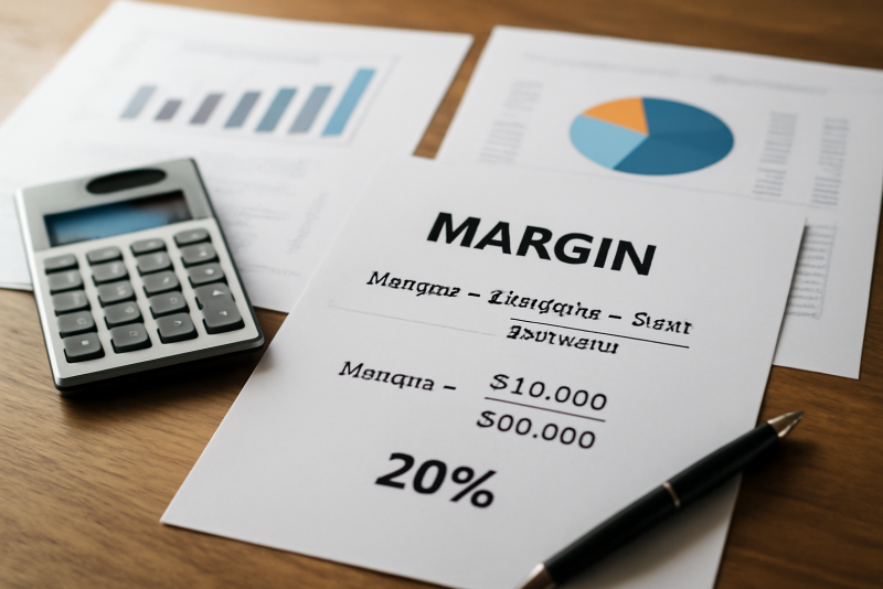 calculs de marge sur table avec graphiques