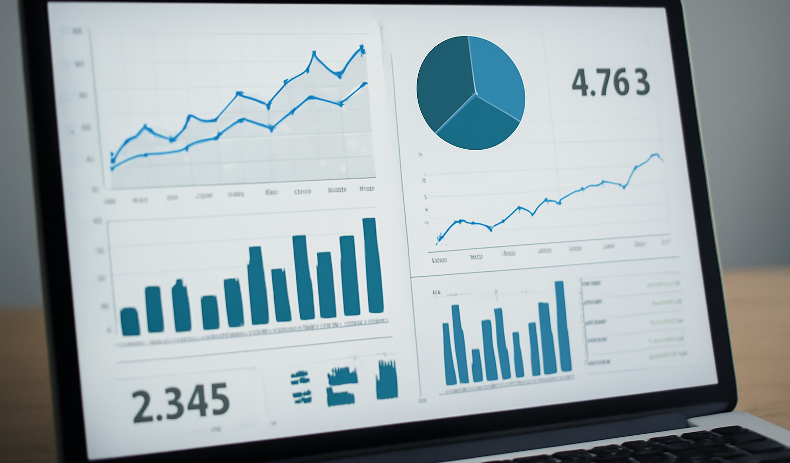 ecran avec tableaux de statistiques digitales