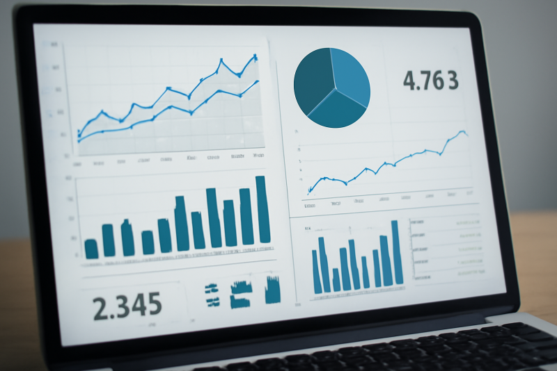 ecran avec tableaux de statistiques digitales