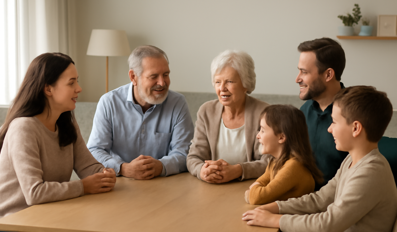 réunion familiale autour d'une table de réunion